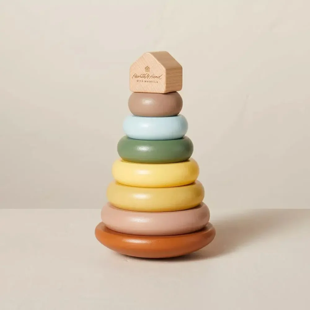 NEW Hearth & Hand With Magnolia Wood Ring Stacker Baby Learning Stacking Toy